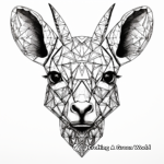 Precise Detail Kangaroo Face Coloring Pages 2