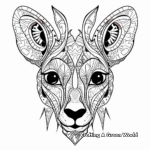 Precise Detail Kangaroo Face Coloring Pages 3