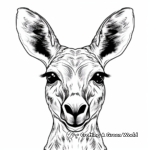 Precise Detail Kangaroo Face Coloring Pages 4