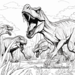 Predator's Clash: Giganotosaurus vs T Rex Coloring Pages 2