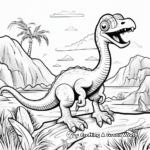 Prehistoric Deinonychus Scene Coloring Pages 1