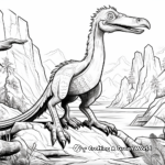 Prehistoric Deinonychus Scene Coloring Pages 2