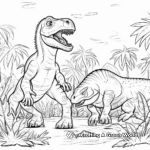 Prehistoric Jungle Spinosaurus vs T-Rex Coloring Pages 4