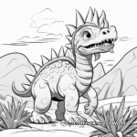 Prehistoric Kentrosaurus Scene Coloring Pages 1