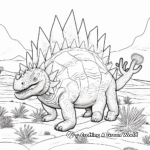Prehistoric Landscapes with Stegosaurus Coloring Sheets 4