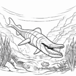 Prehistoric Scene Elasmosaurus Coloring Pages 2