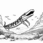 Prehistoric Scene Elasmosaurus Coloring Pages 4