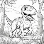 Prehistoric Scenes with T Rex Coloring Pages 2