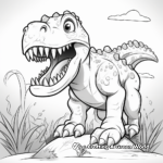 Prehistoric Scenes with T Rex Coloring Pages 4