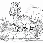 Prehistoric Styracosaurus with Landscape Coloring Pages 2