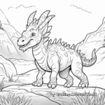 Prehistoric Styracosaurus with Landscape Coloring Pages 4