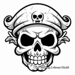 Preschoolers' Pirate Skull and Crossbones Coloring Pages 4