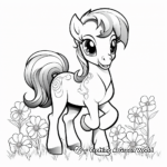 Pretty Pony with Poppies Coloring Pages 1