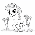 Pretty Pony with Poppies Coloring Pages 2