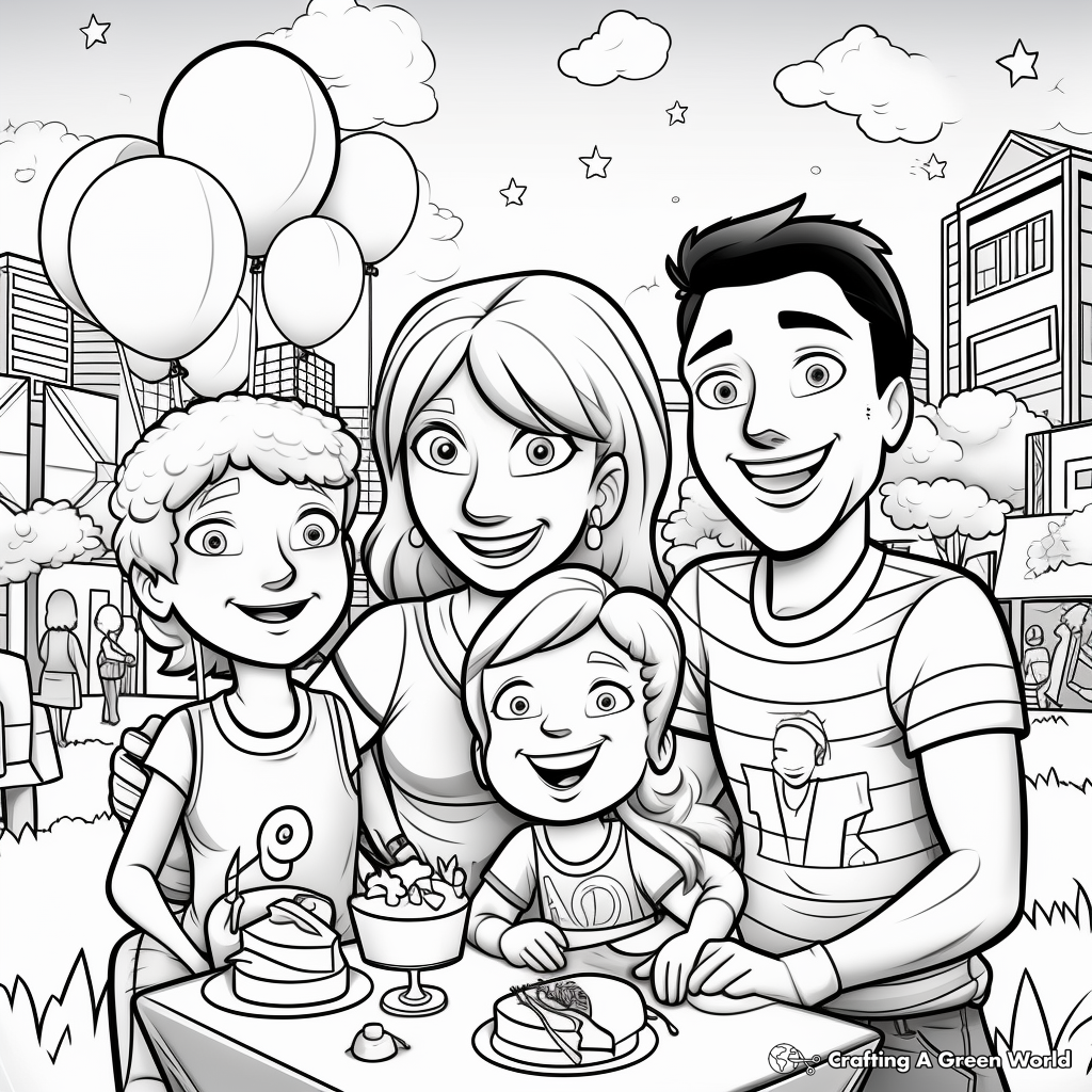 Pride Month: Celebration Scenes Coloring Pages 2