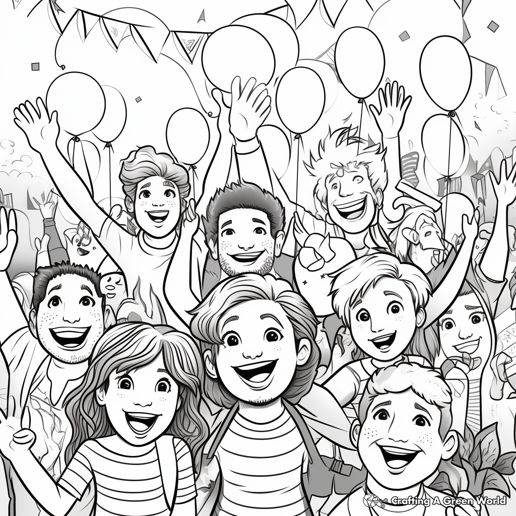 Pride Month: Celebration Scenes Coloring Pages 3