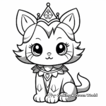 Princess Chibi Cat Coloring Pages 1