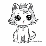 Princess Chibi Cat Coloring Pages 4