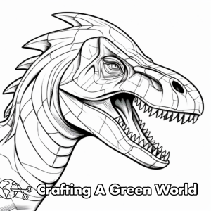 Dinosaur Head Coloring Pages - Free &amp; Printable!