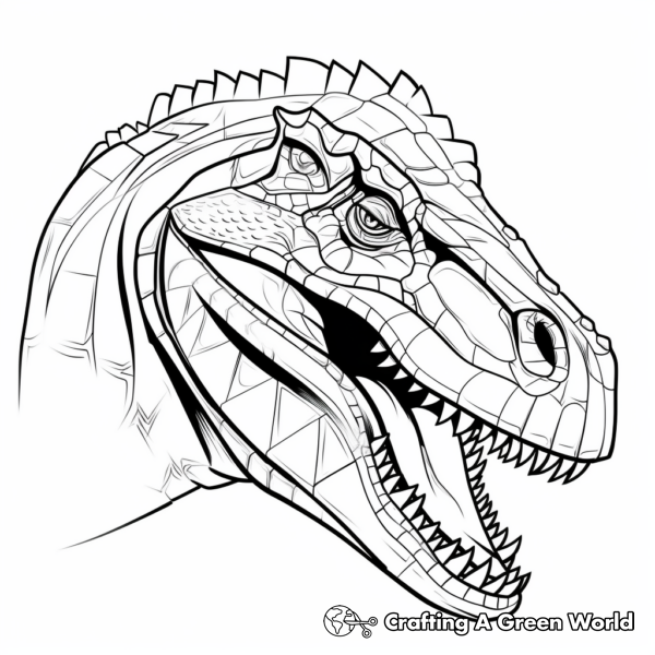 Dinosaur Head Coloring Pages - Free &amp; Printable!