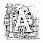 Printable Abstract Alphabet Coloring Pages for Artists 2