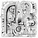 Printable Abstract Alphabet Coloring Pages for Artists 4