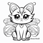 Printable Abstract Angel Cat Coloring Pages for Artists 2