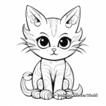 Printable Abstract Angel Cat Coloring Pages for Artists 3