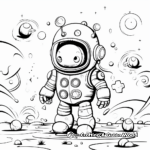 Printable Abstract Astronaut Coloring Pages for Artists 4