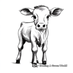 Printable Abstract Baby Cow Coloring Pages for Artists 3