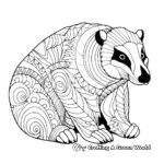 Printable Abstract Badger Coloring Pages for Artists 1