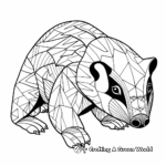 Printable Abstract Badger Coloring Pages for Artists 3