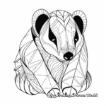 Printable Abstract Badger Coloring Pages for Artists 4