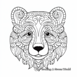 Printable Abstract Bear Face Coloring Pages for Artists 3