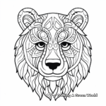 Printable Abstract Bear Face Coloring Pages for Artists 4