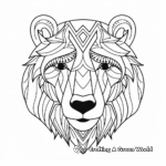 Printable Abstract Bear Head Coloring Pages 1
