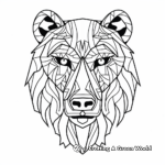 Printable Abstract Bear Head Coloring Pages 2