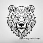 Printable Abstract Bear Head Coloring Pages 3