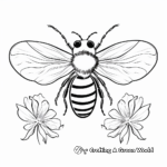 Printable Abstract Bee and Poppy Coloring Pages for Artists 4