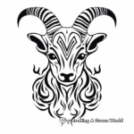 Printable Abstract Bighorn Sheep Coloring Pages for Artists 1