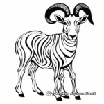 Printable Abstract Bighorn Sheep Coloring Pages for Artists 3