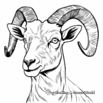 Printable Abstract Bighorn Sheep Coloring Pages for Artists 4