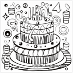 Printable Abstract Cake Design Coloring Pages 2