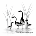Printable Abstract Canada Geese Coloring Sheets 2