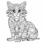 Printable Abstract Cat Coloring Pages for Artists 3