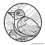 Printable Abstract Chickadee Coloring Pages for Artists 3