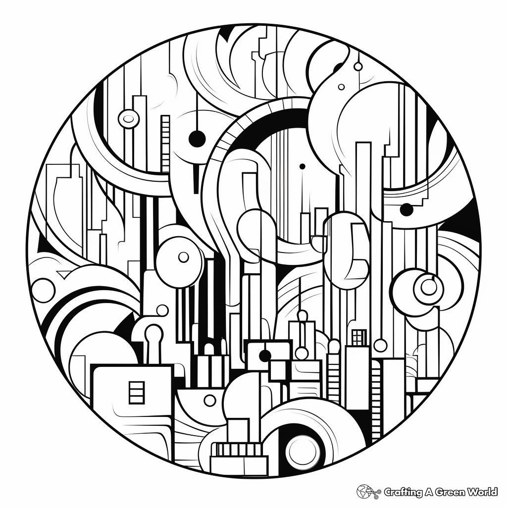 Printable Abstract Christmas Lights Coloring Pages for Artists 2