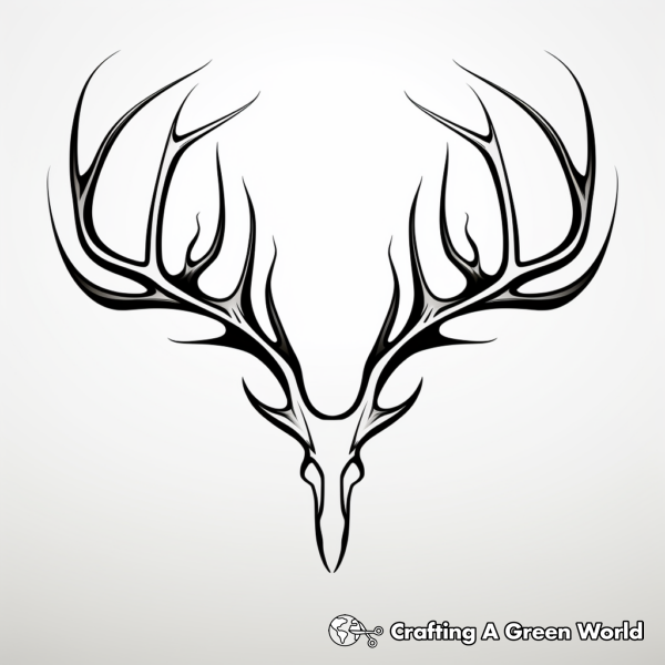 Deer Antler Coloring Pages - Free &amp; Printable!