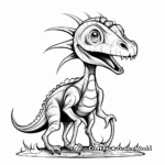 Printable Abstract Dilophosaurus Coloring Pages for Artists 1