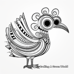 Printable Abstract Dodo Bird Coloring Pages for Artists 1